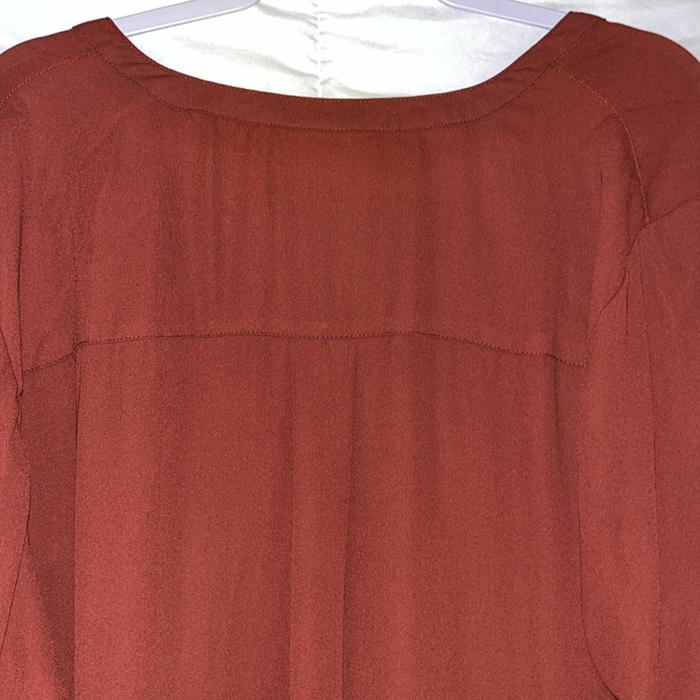 TORRID Rust Color HARPER GEORGETTE PULLOVER 3/4 Sleeves BLOUSE size 3/3X - Picture 6 of 12